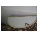 Set of Two 4-Door Mirrored Half-Circle Accent Cabinets