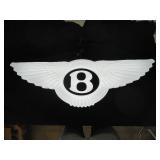 Bentley wing logo -  plastic molded sign body, internally lit  LED lighting, NIB