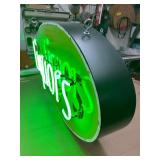 "Liquors" neon sign with original / vintage porcelain face