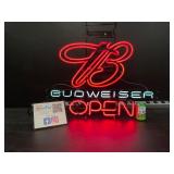 Bud / Budweiser King "B", Open neon sign