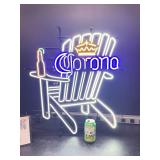 Corona Adirondack chair, LED sign