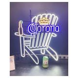 Corona Adirondack chair, LED sign
