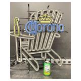 Corona Adirondack chair, LED sign