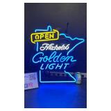 Michelob Golden Light / "Open" neon with MN state border, NIB
