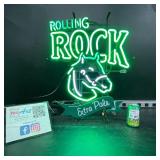 Rolling Rock Extra Pale Ale horse, neon sign