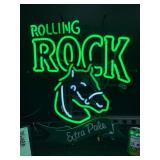 Rolling Rock Extra Pale Ale horse, neon sign