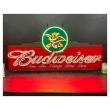 Budweiser script with eagle, neon sign