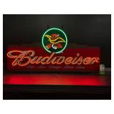 Budweiser script with eagle, neon sign