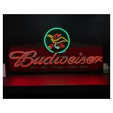 Budweiser script with eagle, neon sign