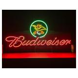 Budweiser script with eagle, neon sign