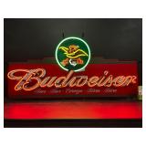 Budweiser script with eagle, neon sign