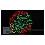Tsing Tao Beer, neon dragon
