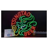 Tsing Tao Beer, neon dragon