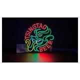 Tsing Tao Beer, neon dragon