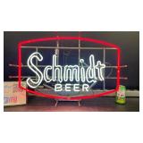 Schmidt Beer neon sign
