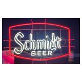 Schmidt Beer neon sign