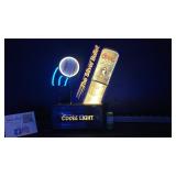 Coors Light Silver Bullet w/ neon baseball on 3D molded plastic background