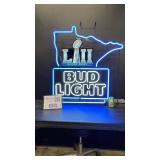 Bud Light Super Bowl LII with MN state outline, neon sign