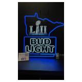 Bud Light Super Bowl LII with MN state outline, neon sign