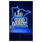 Bud Light Super Bowl LII with MN state outline, neon sign