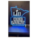 Bud Light Super Bowl LII with MN state outline, neon sign