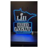 Bud Light Super Bowl LII with MN state outline, neon sign