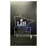 Bud Light Super Bowl LII with MN state outline, neon sign