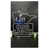 Bud Light Super Bowl LII, with MN state border, small, neon sign