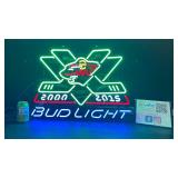 MN Wild hockey 15th anniversary neon, 2000-2015, Bud Light beer NIB