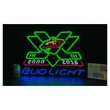 MN Wild hockey 15th anniversary neon, 2000-2015, Bud Light beer NIB