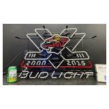 MN Wild hockey 15th anniversary neon, 2000-2015, Bud Light beer NIB