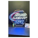 Bud Light UFC neon sign with mirrored octagon