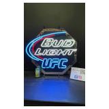 Bud Light UFC neon sign with mirrored octagon