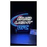Bud Light UFC neon sign with mirrored octagon