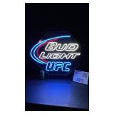 Bud Light UFC neon sign with mirrored octagon