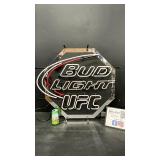 Bud Light UFC neon sign with mirrored octagon