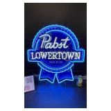 PBR Pabst Blue Ribbon, Lowertown St Paul, neon sign