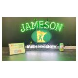 Jameson Irish Whiskey neon sign, with MN state on backlit panel