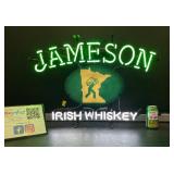 Jameson Irish Whiskey neon sign, with MN state on backlit panel