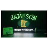 Jameson Irish Whiskey neon sign, with MN state on backlit panel