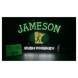 Jameson Irish Whiskey neon sign, with MN state on backlit panel