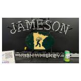 Jameson Irish Whiskey neon sign, with MN state on backlit panel