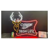 Miller High Life buck head / deer neon sign