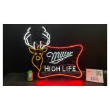 Miller High Life buck head / deer neon sign