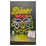 Shiner Bock ram head neon sign