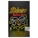 Shiner Bock ram head neon sign