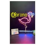 Corona flamingo, neon sign