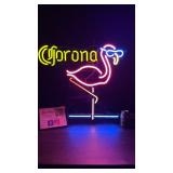 Corona flamingo, neon sign
