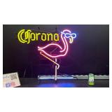 Corona flamingo, neon sign