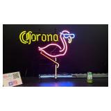 Corona flamingo, neon sign
